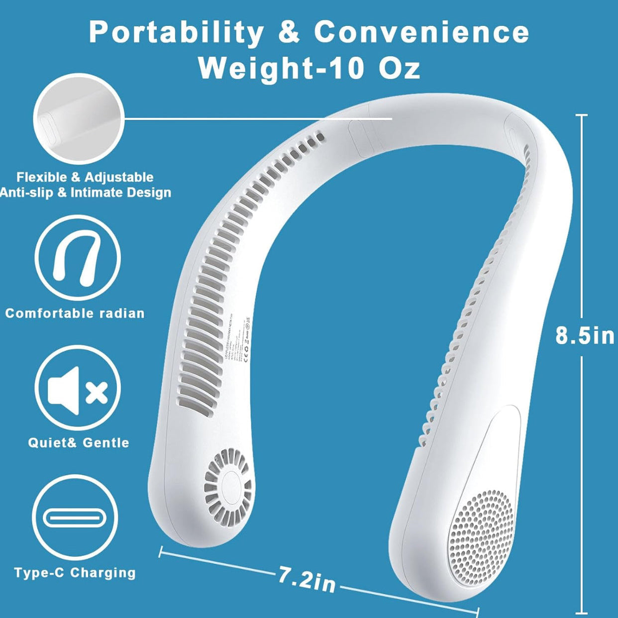 Neck fan portable