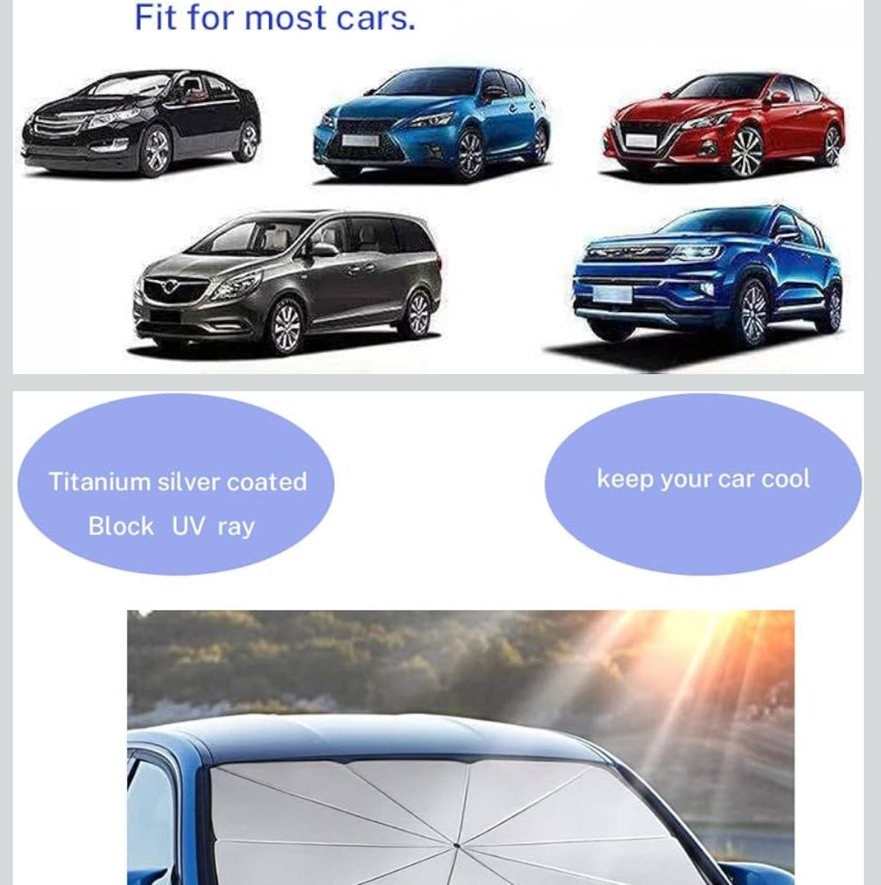 Car umbrella for sun protection