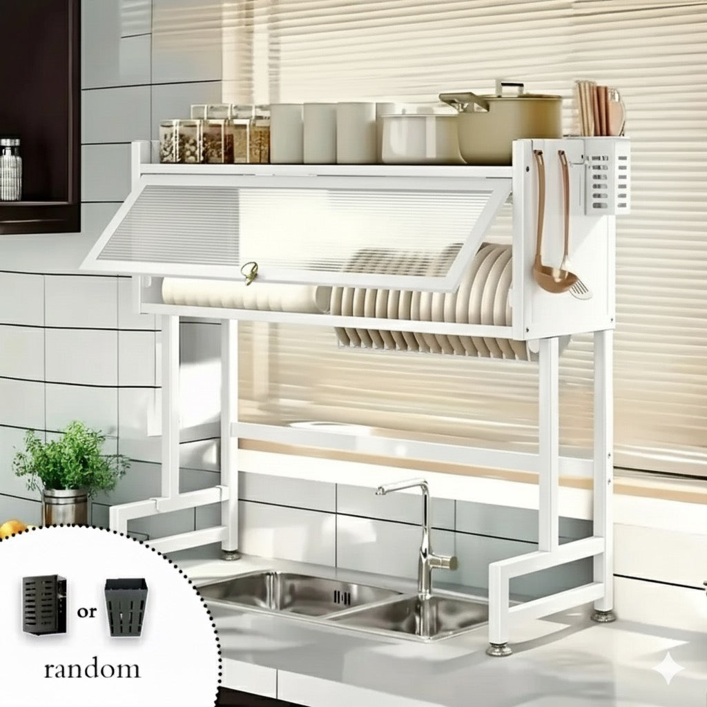 Dishrack for sink with door