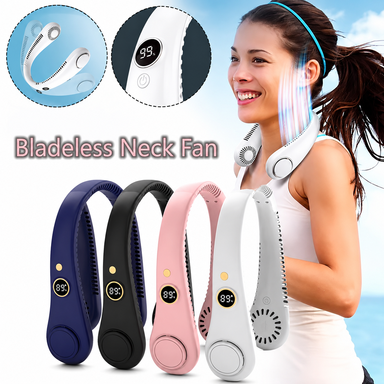 Neck fan portable